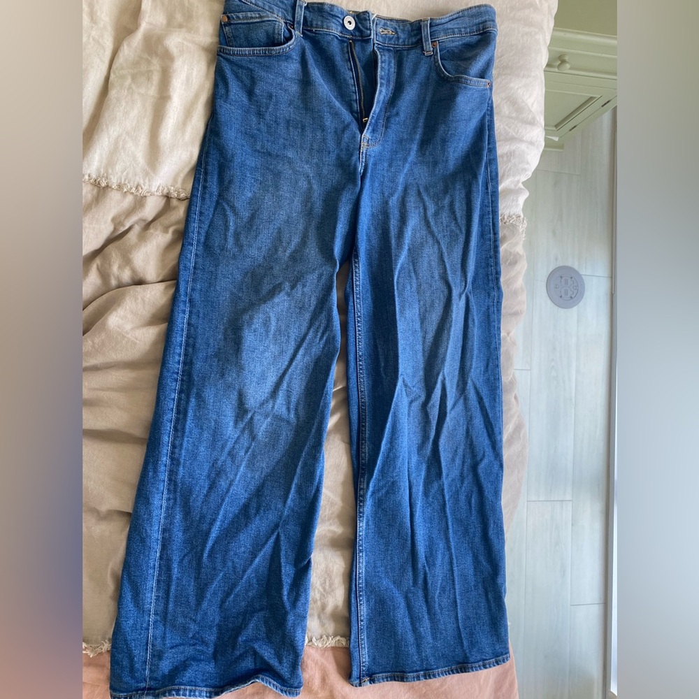 H&M wide-leg blue jeans